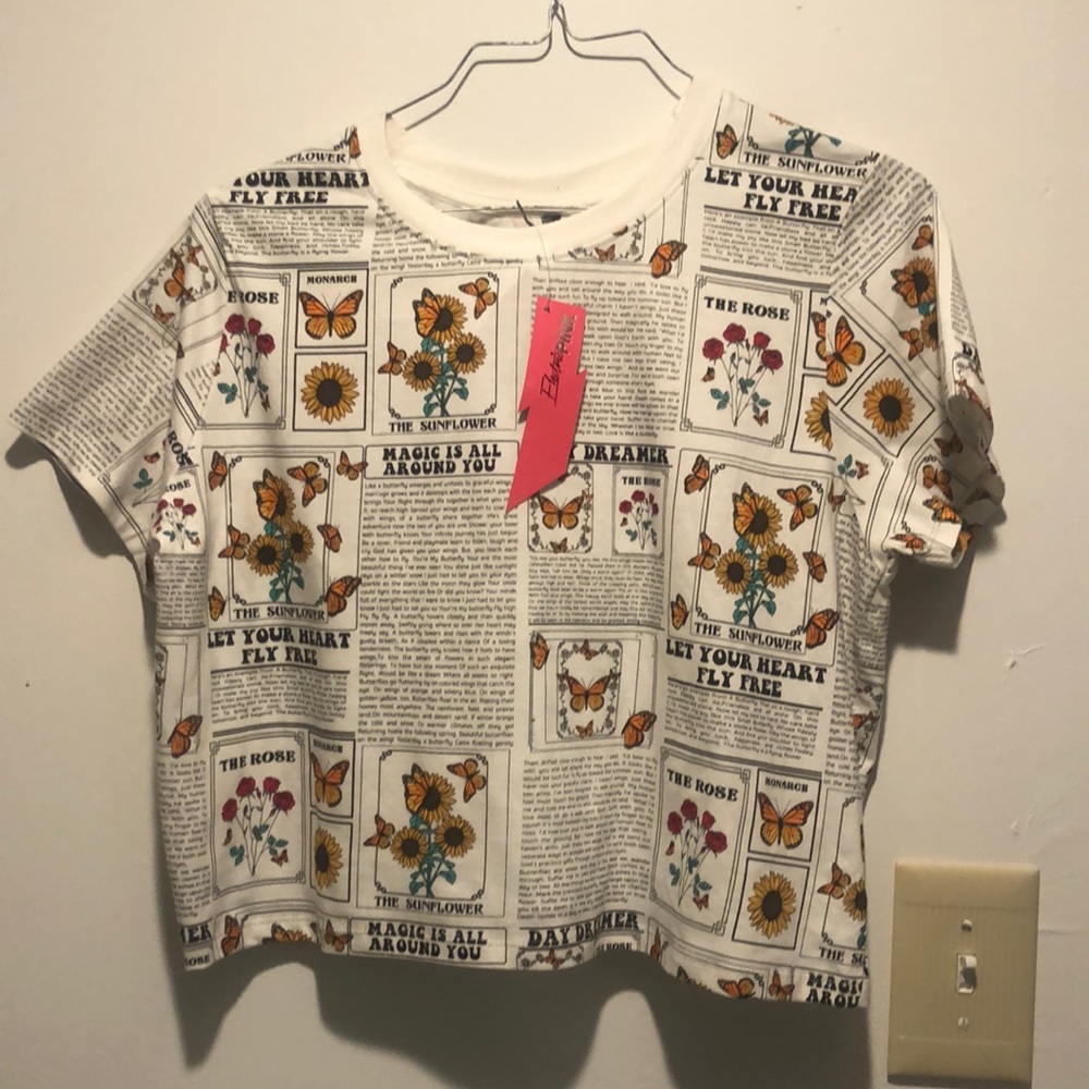 Elective Pink Sunflowers crop top - size large
